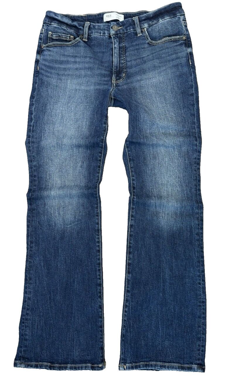 BKE Payton Jeans Womens 29x32 Blue Mid Rise Bootcut Stretch Denim Buckle Y2K